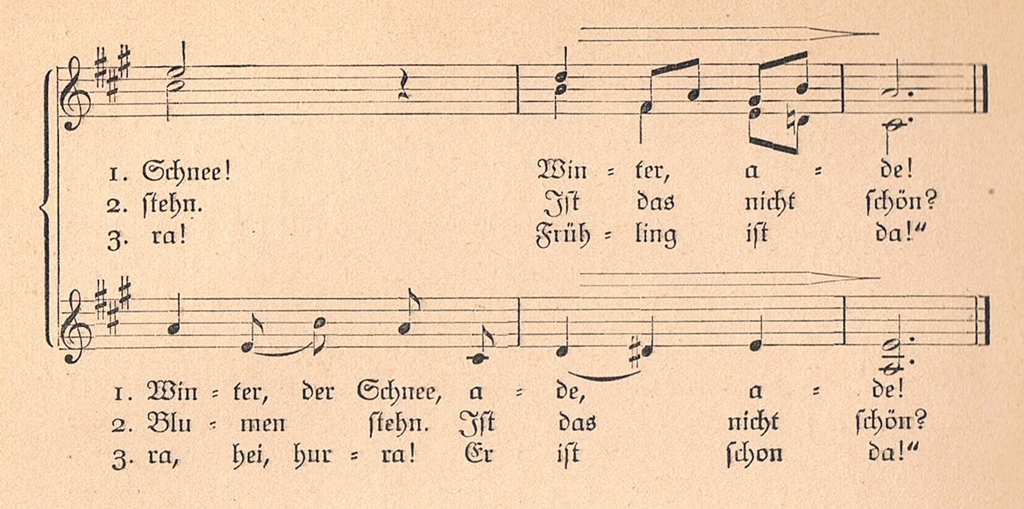 Frühlingslied, Seite 2, Verse von Adolf Holst, Melodie von Richard Klapper